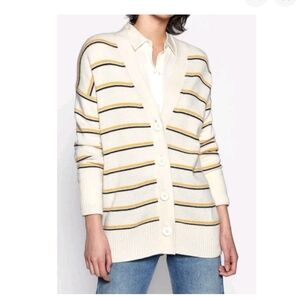 Equipment Wool Super Soft Cashmere Striped Cardigan Sweater XS Office Casual